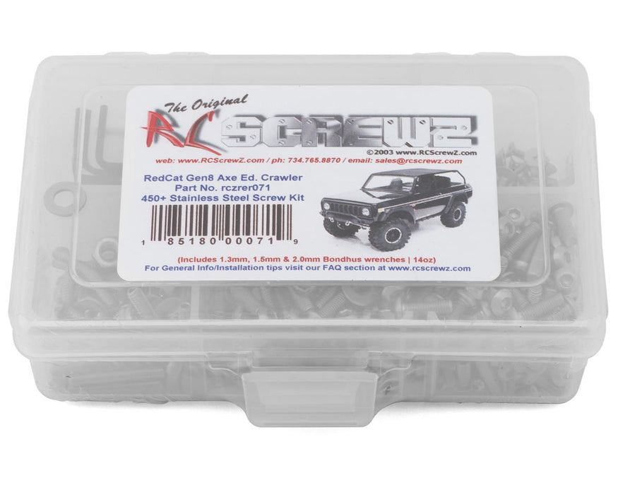 RC Screwz RCZRER071 RedCat Racing 1/10 Gen8 Axe Rock Crawler Stainless Screw Kit