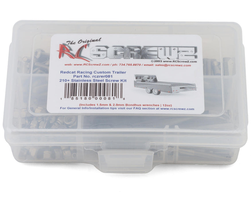 RC Screwz RCZRER081 Redcat Custom Trailer Stainless Steel Screw Kit
