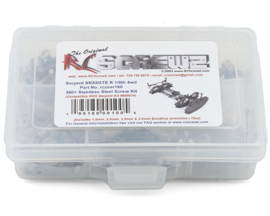 RC Screwz RCZSER100 Serpent SRX8 GTE R Stainless Steel Screws Kit