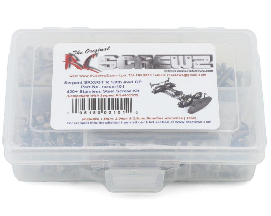RC Screwz RCZSER101 Serpent SRX8 GT R Nitro Stainless Steel Screws Kit
