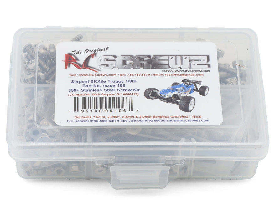 RC Screwz RCZSER106 Serpent SRX8E Truggy Stainless Steel Screws Kit