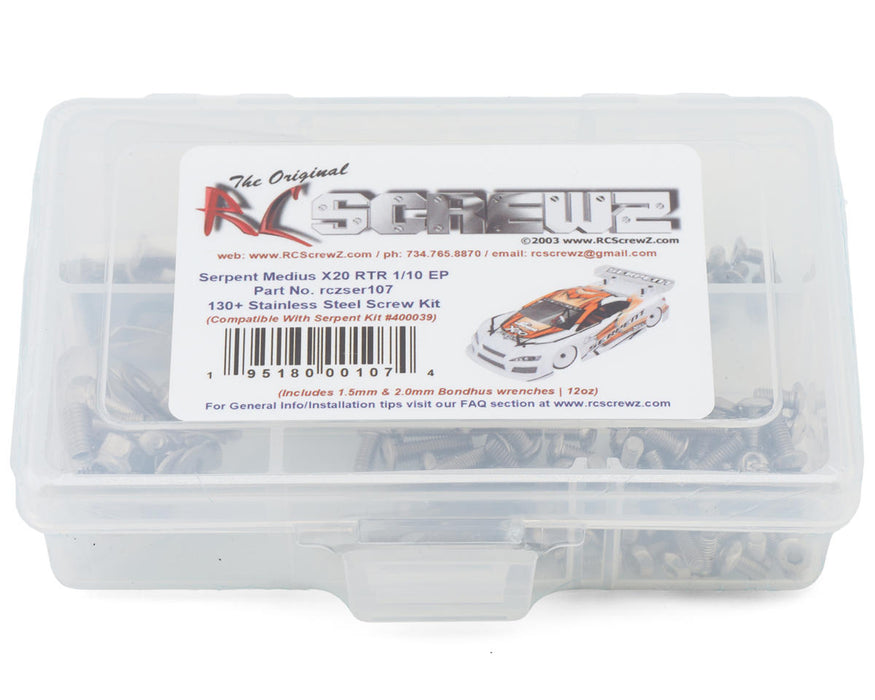 RC Screwz RCZSER107 Serpent Medius X20 RTR EP Stainless Steel Screws Kit