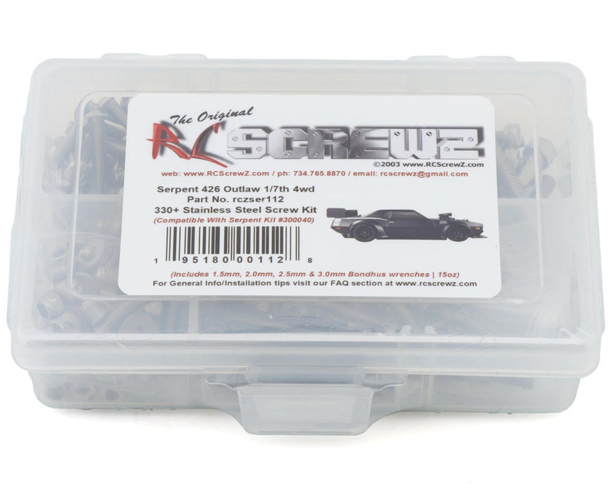 RC Screwz RCZSER112 Serpent 426 Outlaw Stainless Steel Screws Kit