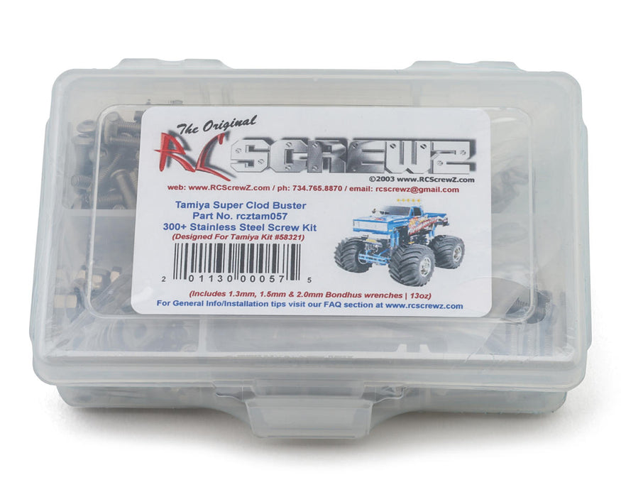 RC Screwz RCZTAM057 Tamiya Super Clod Buster Stainless Steel Screw Kit