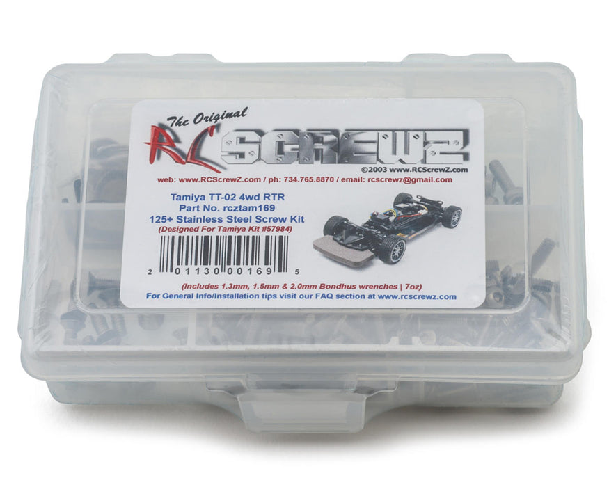 RC Screwz RCZTAM169 Tamiya TT-02 RTR Stainless Steel Screw Kit