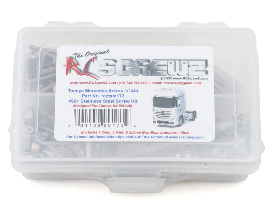 RC Screwz RCZTAM173 Tamiya Mercedes-Benz Actros 1/14 2WD Stainless Steel Screw Kit
