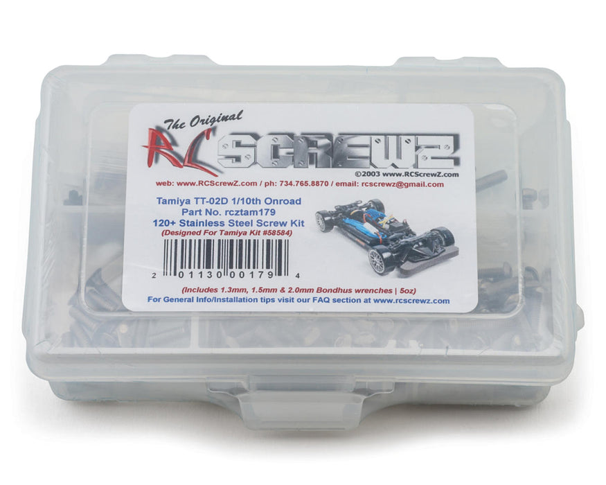 RC Screwz RCZTAM179 Tamiya TT-02D Stainless Steel Screw Kit