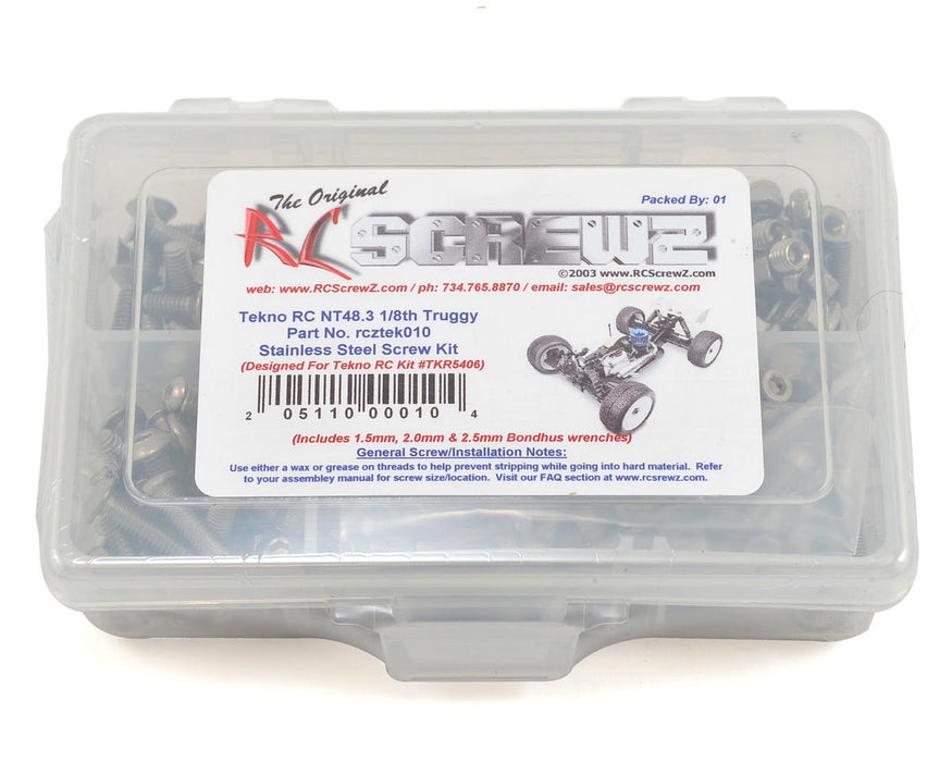 RC Screwz RCZTEK010 Tekno NT48.3 Truggy Stainless Screw Kit