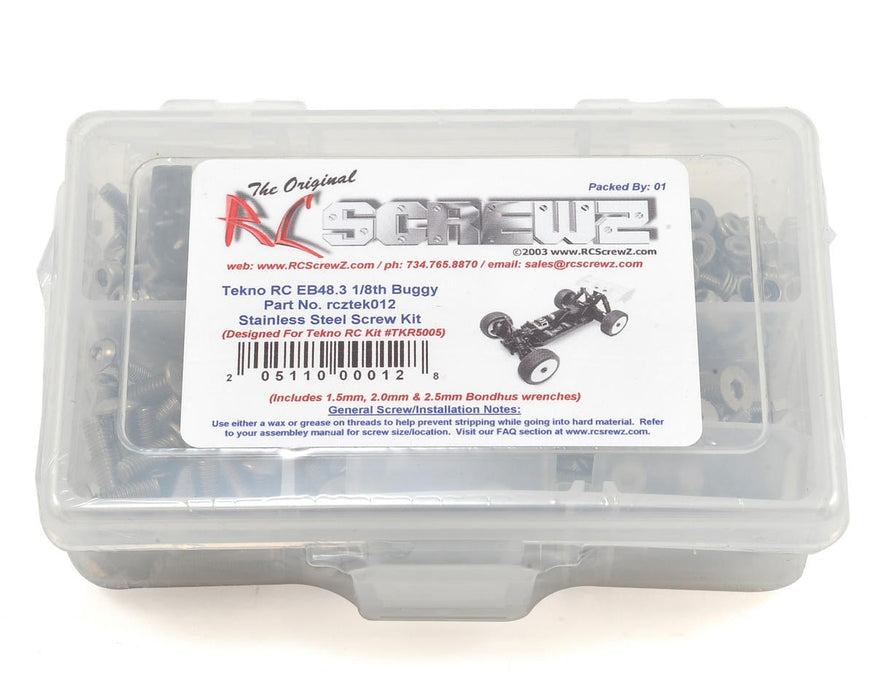 RC Screwz RCZTEK012 Tekno EB48.3 Buggy Stainless Screw Kit