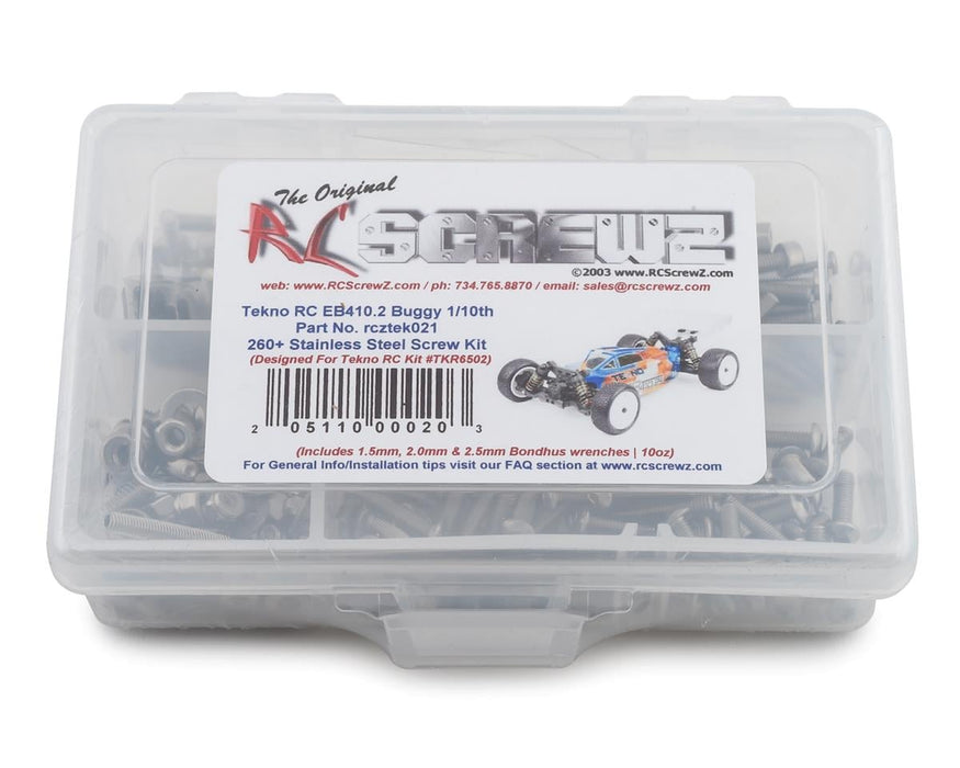 RC Screwz RCZTEK021 Tekno RC EB410 2.0 Stainless Steel Screw Kit