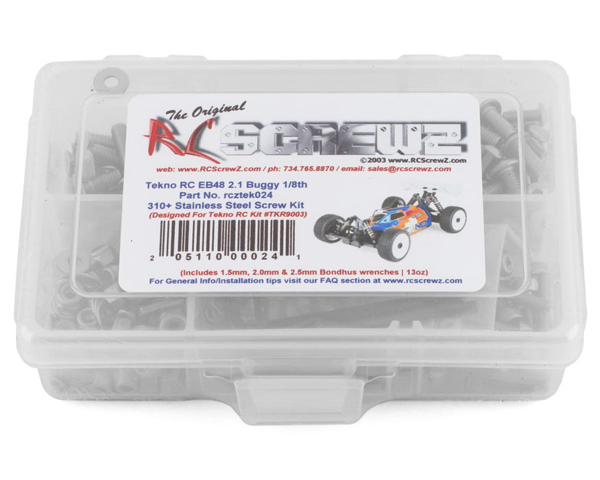 RC Screwz RCZTEK024 Tekno EB48 2.1 Stainless Steel Screw Kit