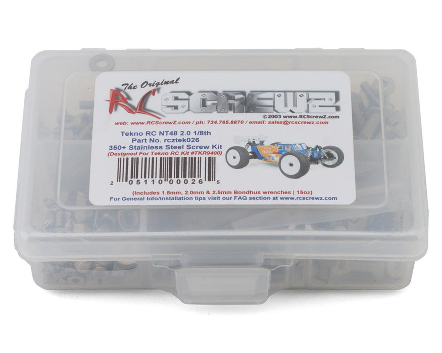 RC Screwz RCZTEK026 Tekno RC NT48 2.0 Stainless Steel Screw Kit
