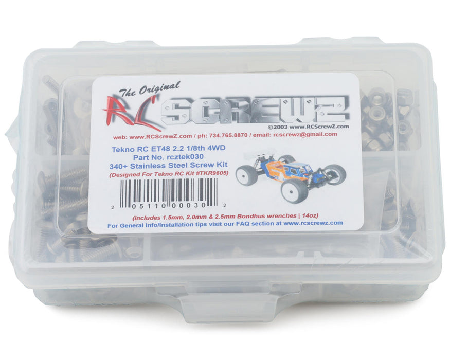 RC Screwz RCZTEK030 Tekno ET48 2.2 1/8 Truggy Stainless Steel Screw Kit