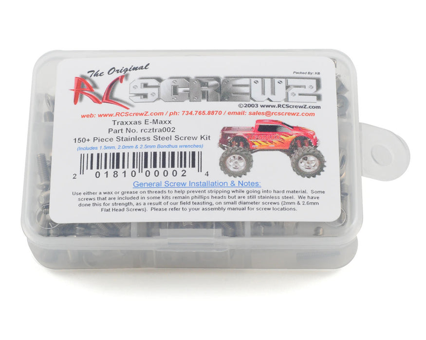 RC Screwz RCZTRA002 Stainless Steel Screw Kit for Traxxas E-Maxx