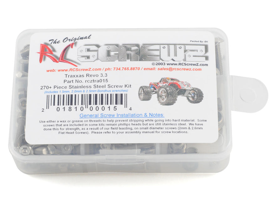 RC Screwz RCZTRA015 Stainless Steel Screw Kit for Traxxas Revo 3.3
