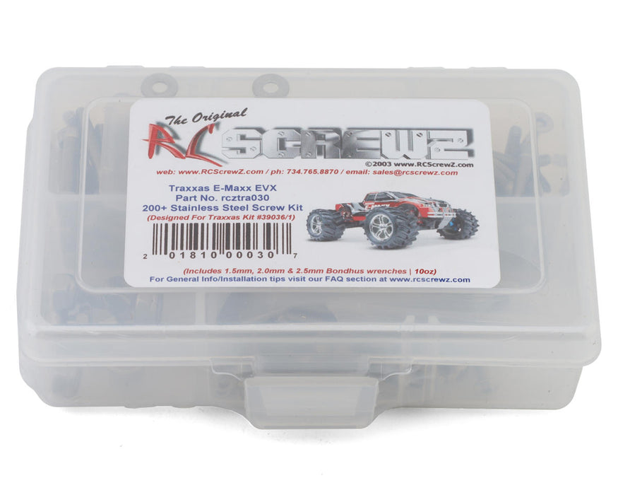 RC Screwz RCZTRA030 Stainless Steel Screw Kit for Traxxas E-Maxx EVX