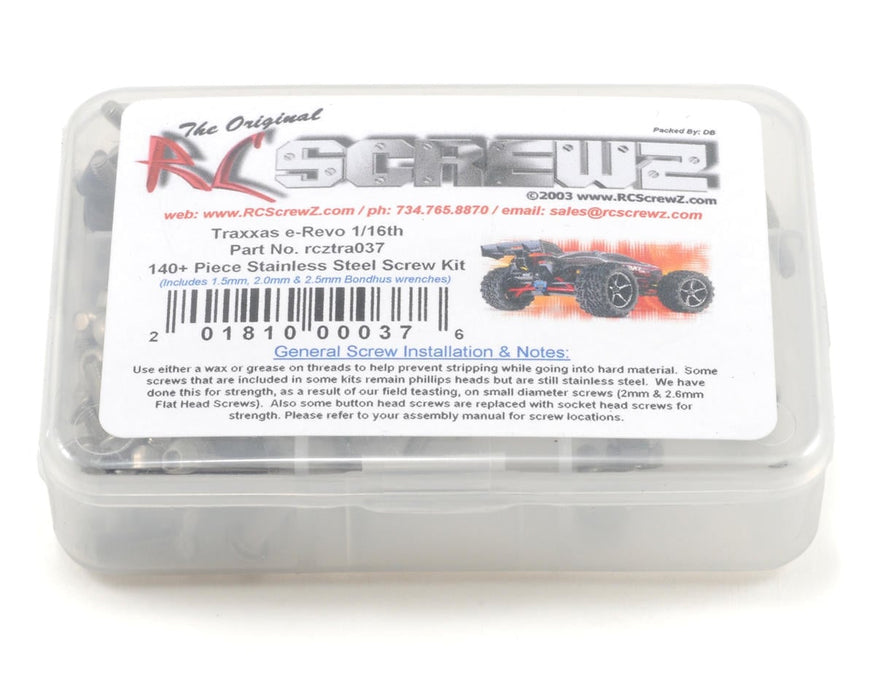 RC Screwz RCZTRA037 Stainless Steel Screw Set for Traxxas 1/16th E-Revo