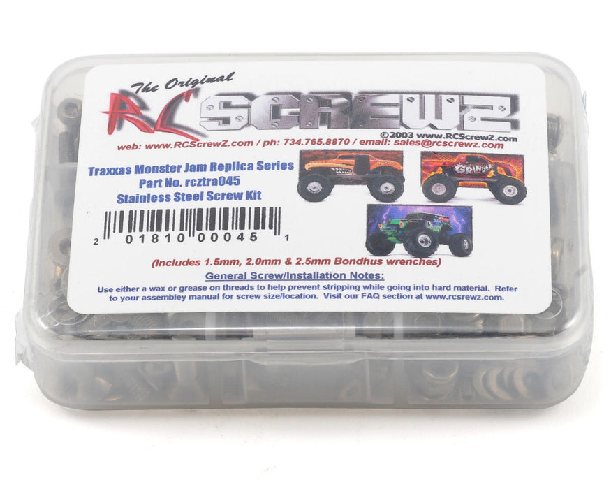 RC Screwz RCZTRA045 Stainless Steel Screw Kit for Traxxas Monster Jam Series