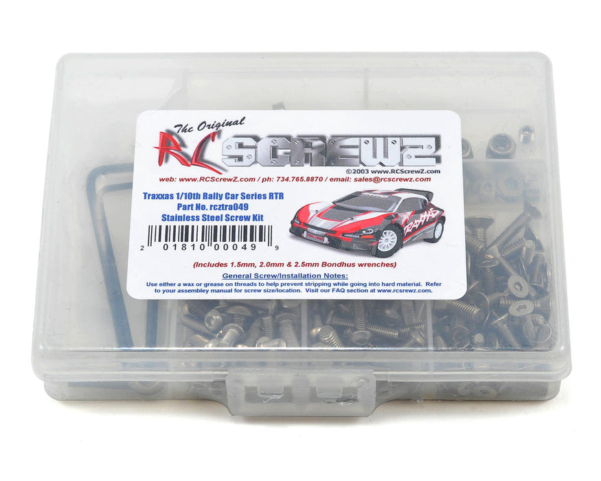 RC Screwz RCZTRA049 Stainless Steel Screw Kit for Traxxas 1/10 Rally Racer