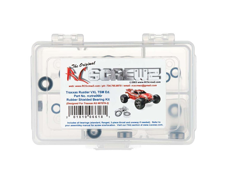 RC Screwz RCZTRA066R Rubber Shielded Bearing Kit for Traxxas® Rustler® VXL TSM®