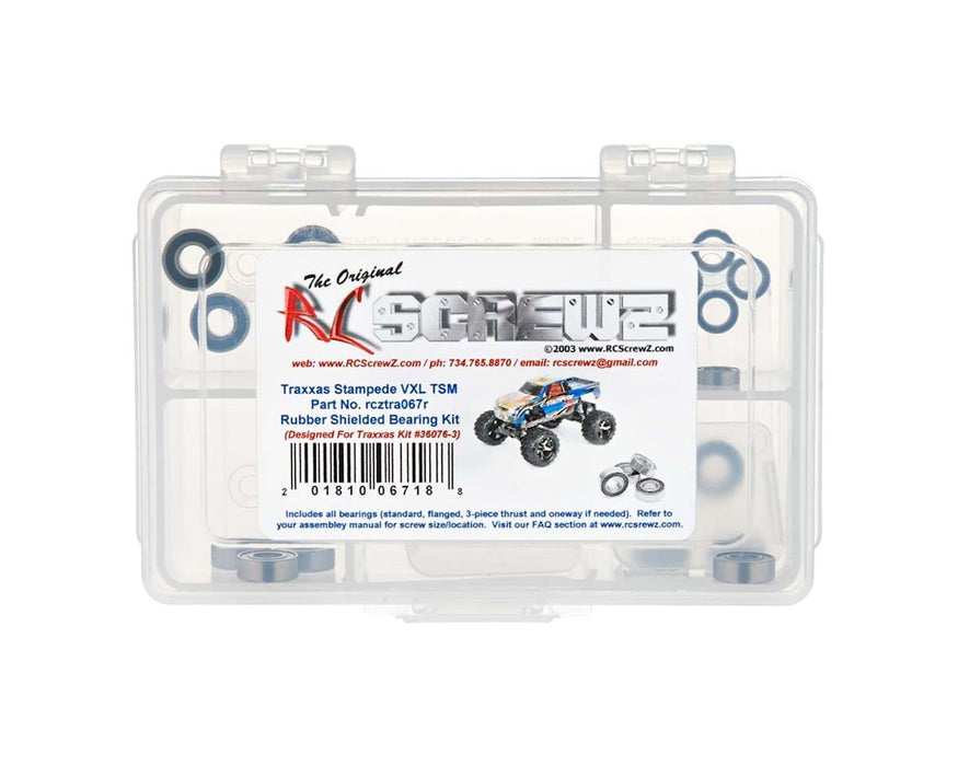 RC Screwz RCZTRA067R Rubber Shielded Bearing Kit For Traxxas® Stampede® VXL TSM®