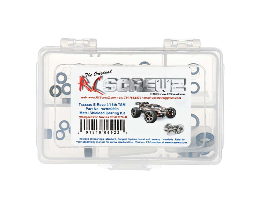 RC Screwz RCZTRA069B Metal Shielded Bearing Kit for Traxxas® 1/16 E-Revo® TSM®