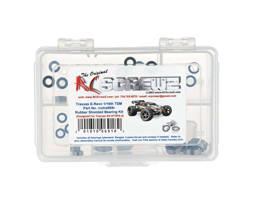 RC Screwz RCZTRA069R Rubber Shielded Bearing Kit for Traxxas® 1/16 E-Revo® TSM®