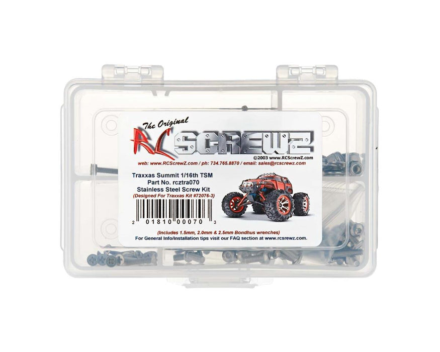 RC Screwz RCZTRA070 Stainless Steel Screw Kit for Traxxas 1/16 Summit