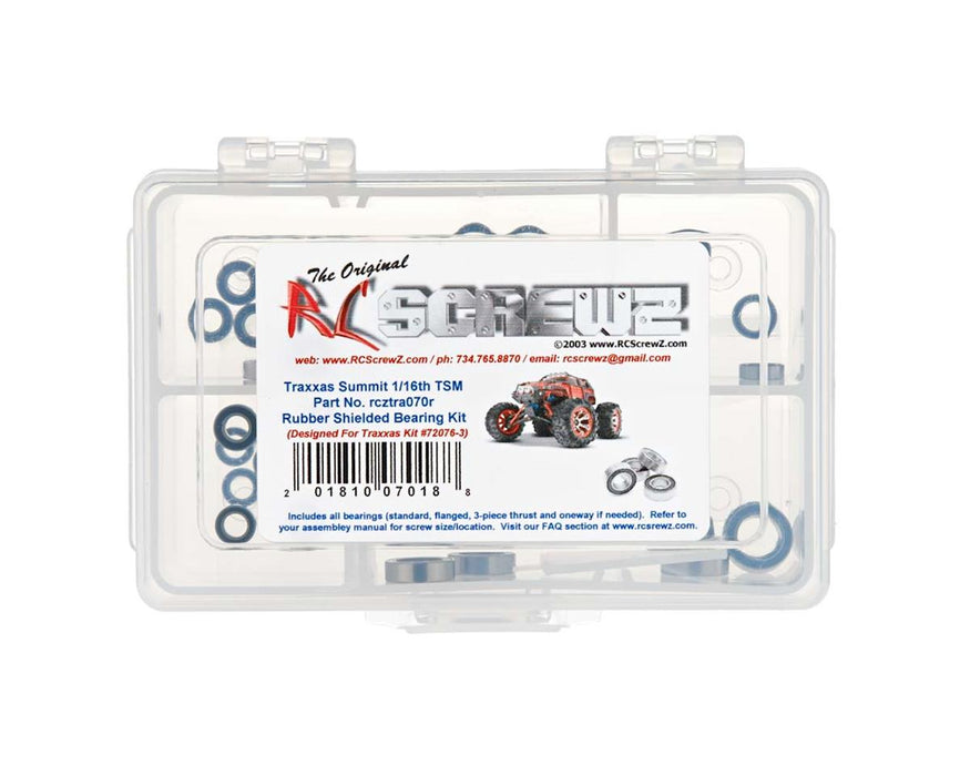 RC Screwz RCZTRA070R Rubber Shielded Bearing Kit for Traxxas® 1/16 Summit® TSM®