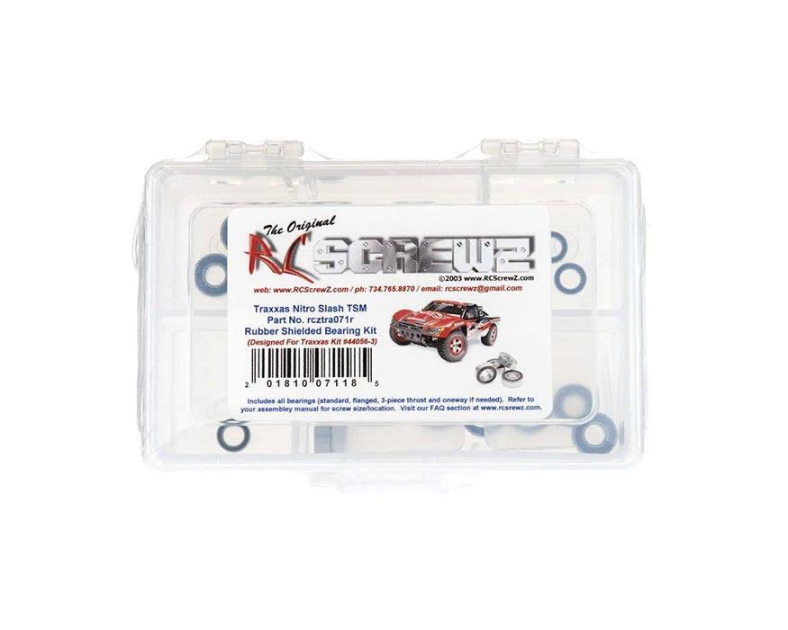 RC Screwz RCZTRA071R Rubber Shielded Bearing Kit for Traxxas® Nitro Slash® TSM®