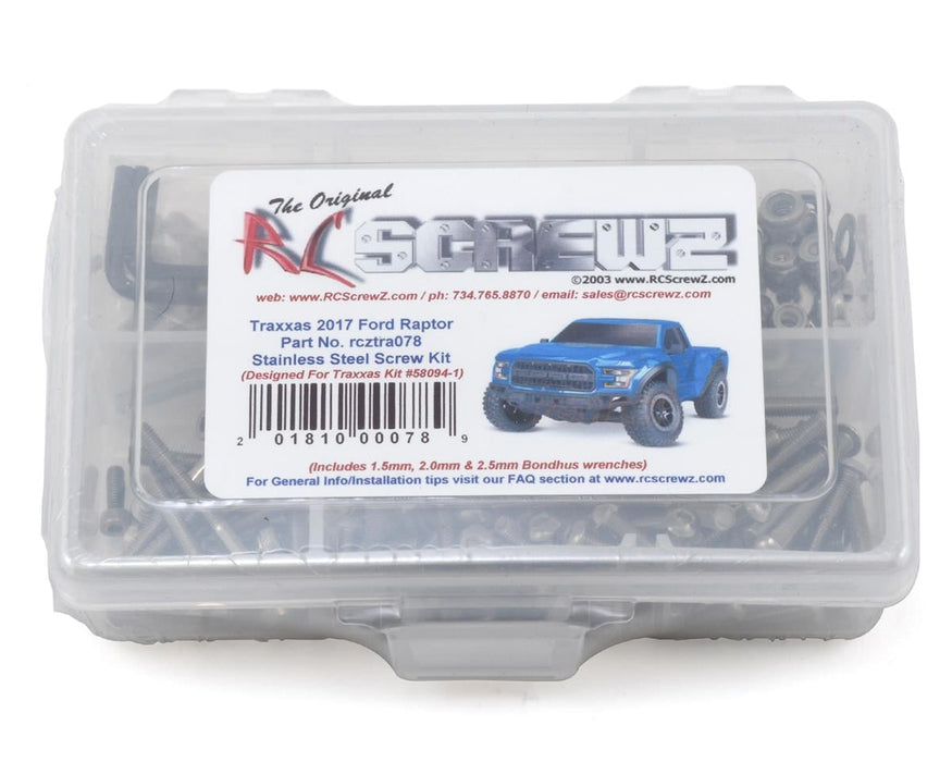 RC Screwz RCZTRA078 Stainless Steel Screw Kit for Traxxas Ford Raptor 2017