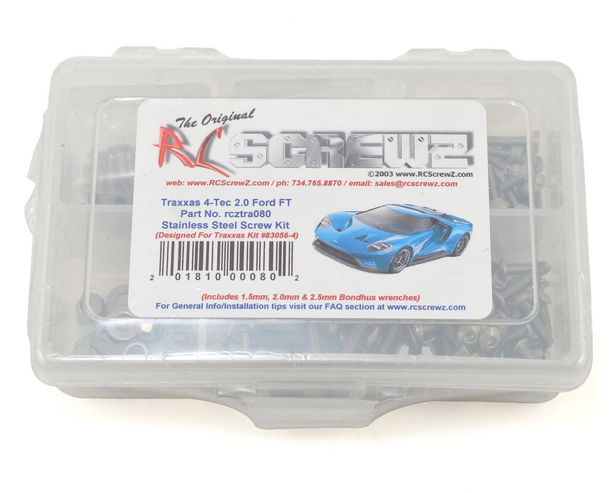 RC Screwz RCZTRA080 Stainless Steel Screw Kit for Traxxas 4-Tec 2.0 Ford GT