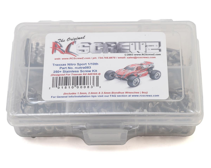 RC Screwz RCZTRA083 Stainless Steel Screw Kit for Traxxas Nitro Sport