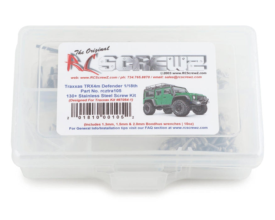RC Screwz RCZTRA105 Stainless Steel Screw Kit for Traxxas TRX-4M Defender