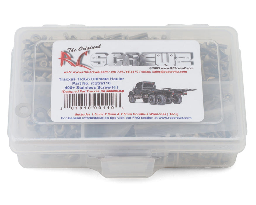 RC Screwz RCZTRA110 Stainless Steel Screw Kit for Traxxas TRX-6 Ultimate RC Hauler