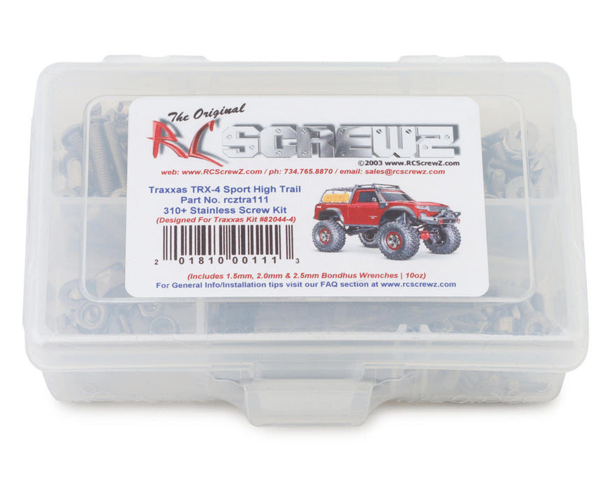 RC Screwz RCZTRA111 Stainless Steel Screw Kit for Traxxas TRX-4 Sport High Trail