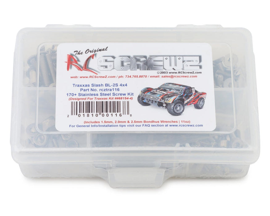 RC Screwz RCZTRA116 Traxxas Slash BL-2S 4x4 (#68154-4) Stainless Steel Screw Kit