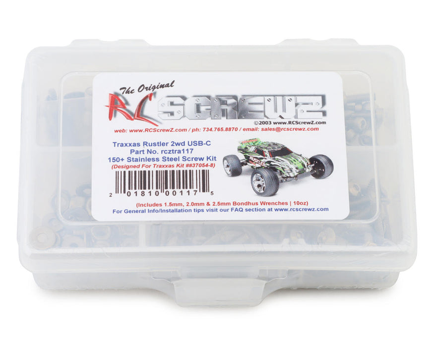 RC Screwz RCZTRA117 Stainless Steel Screw Kit for Traxxas Rustler 2WD