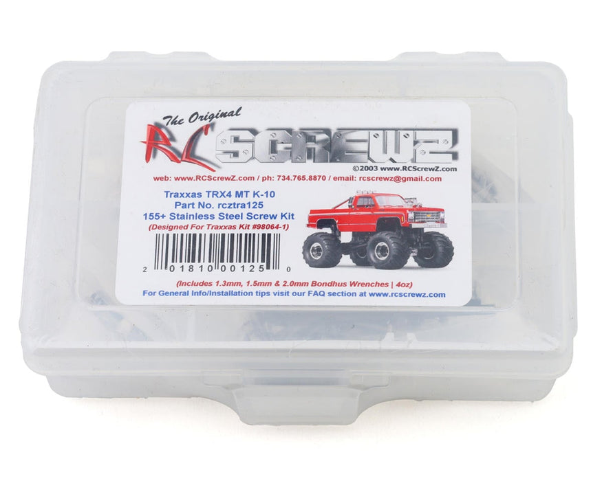 RC Screwz RCZTRA125 Steel Screw Kit for Traxxas 1/18 TRX4-MT Chevy K-10 (TRA-98064-1)