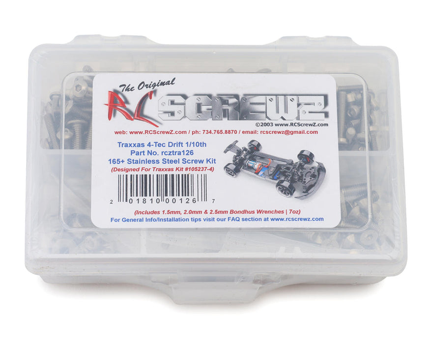 RC Screwz RCZTRA126 Stainless Steel Screw Kit for Traxxas® 4-Tec® 1/10 Drift Series