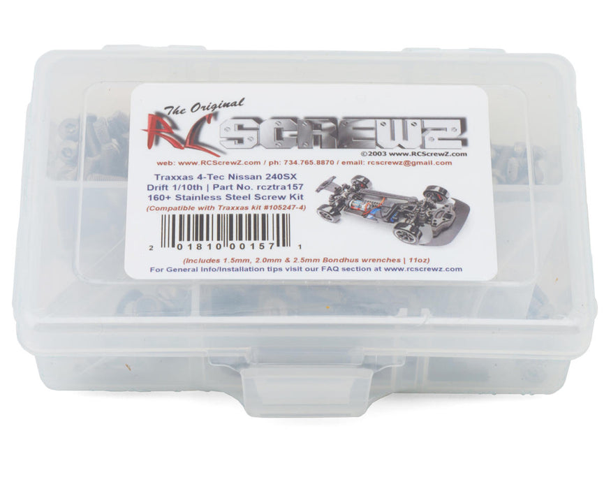 RC Screwz RCZTRA157 Stainless Steel Screw Kit for Traxxas® 4-Tec® Drift Nissan® 240SX