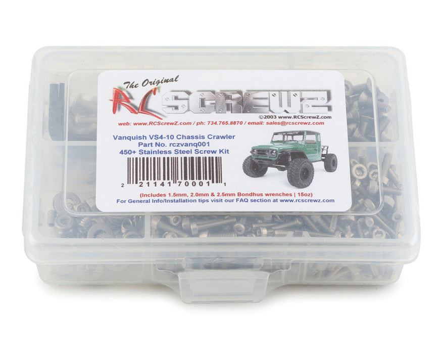 RC Screwz RCZVANQ001 Vanquish VS4-10 Crawler Stainless Steel Screw Kit