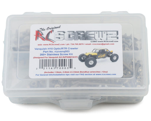 RC Screwz RCZVANQ003 Vanquish H10 Optic Crawler Stainless Steel Screw Kit