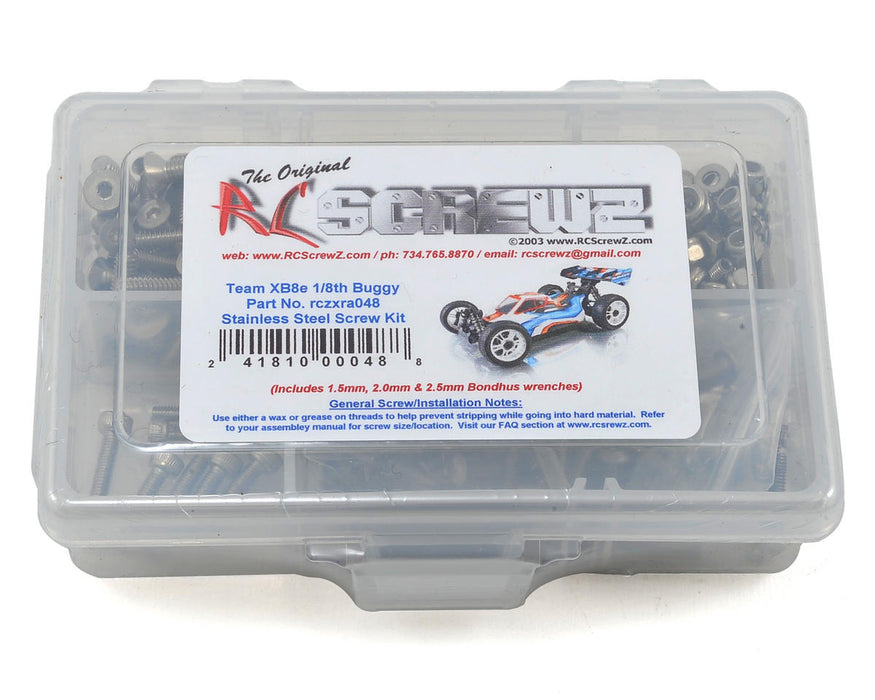 RC Screwz RCZXRA048 XRAY XB8e 1/8th Buggy Stainless Steel Screw Kit