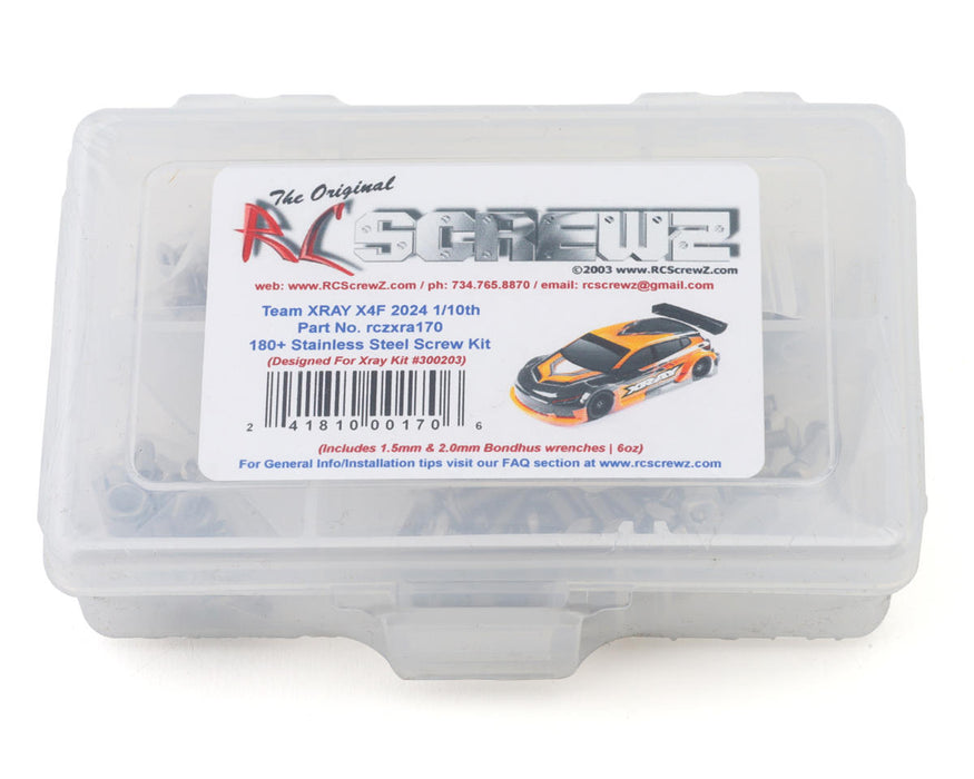RC Screwz RCZXRA170 Team XRAY X4F 2024 1/10 FWD Touring Car Stainless Steel Screw Kit