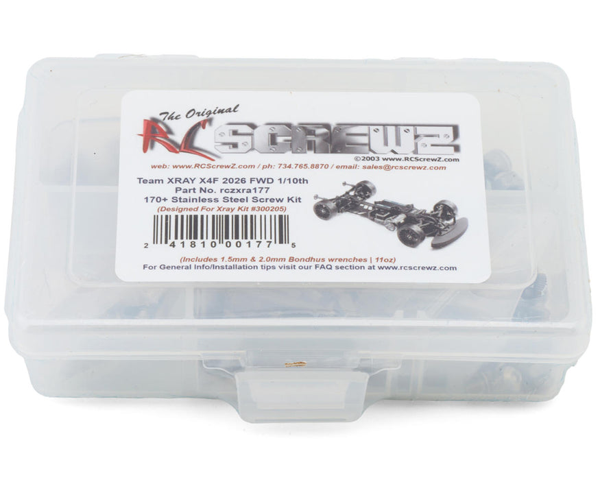 RC Screwz RCZXRA177 Xray X4F '26 Stainless Steel Screws Kit