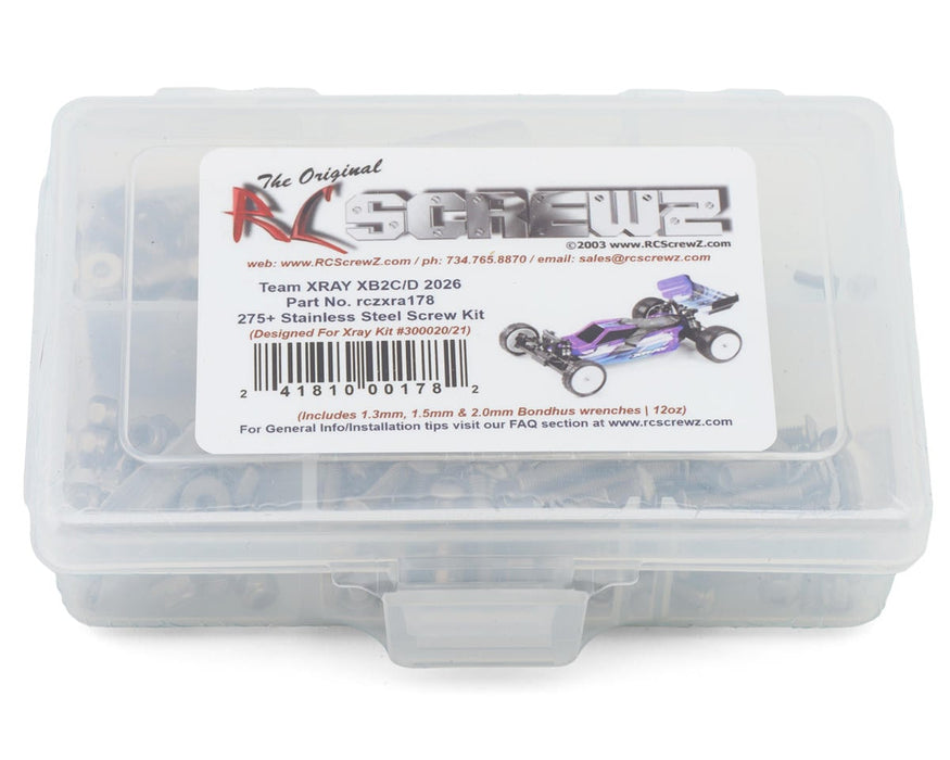 RC Screwz RCZXRA178 Xray XB2 '26 Stainless Steel Screws Kit