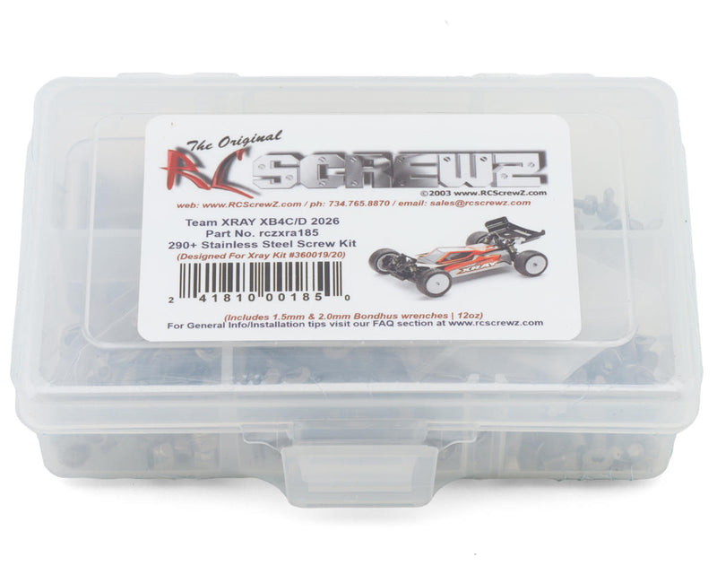 RC Screwz RCZXRA185 Xray XB4 2026 Stainless Steel Screws Kit