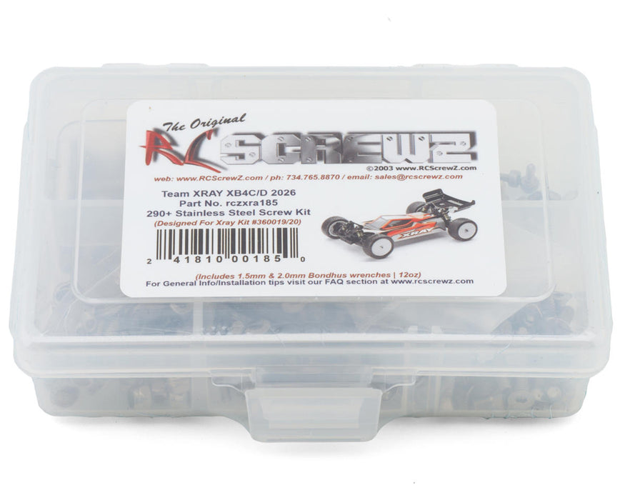 RC Screwz RCZXRA185 Xray XB4 2026 Stainless Steel Screws Kit