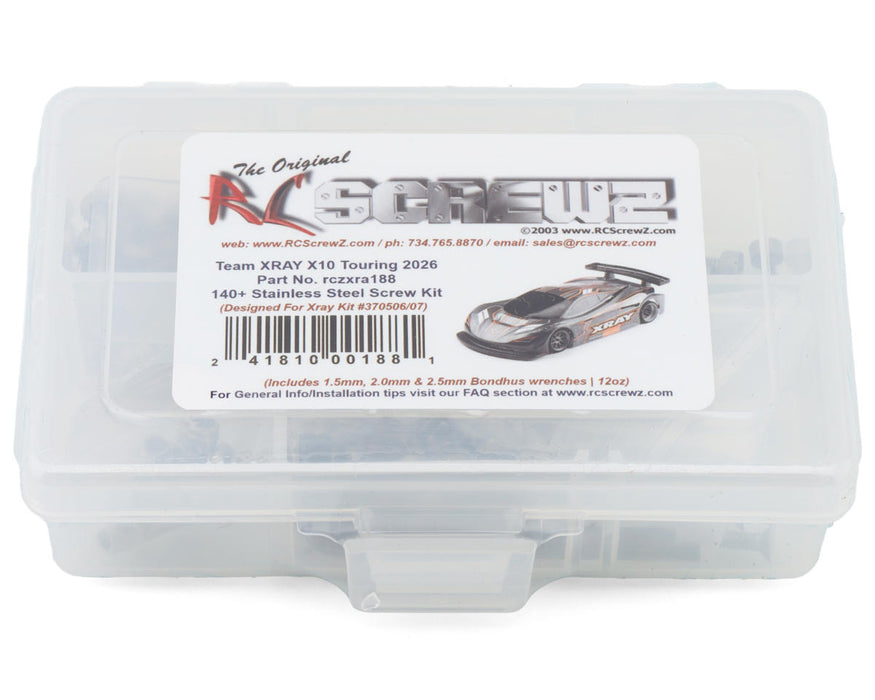 RC Screwz RCZXRA188 Xray X10 '26 Stainless Steel Screws Kit
